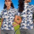 thumbnail image 4 of Binienty Palm Tree Matching Shirts for Couples with Zipper Neck Lightweight Athletic T-Shirts Tennis Outfits Fashion Classic Fit Shirts for Women and Men Daily Wear, 4 of 7