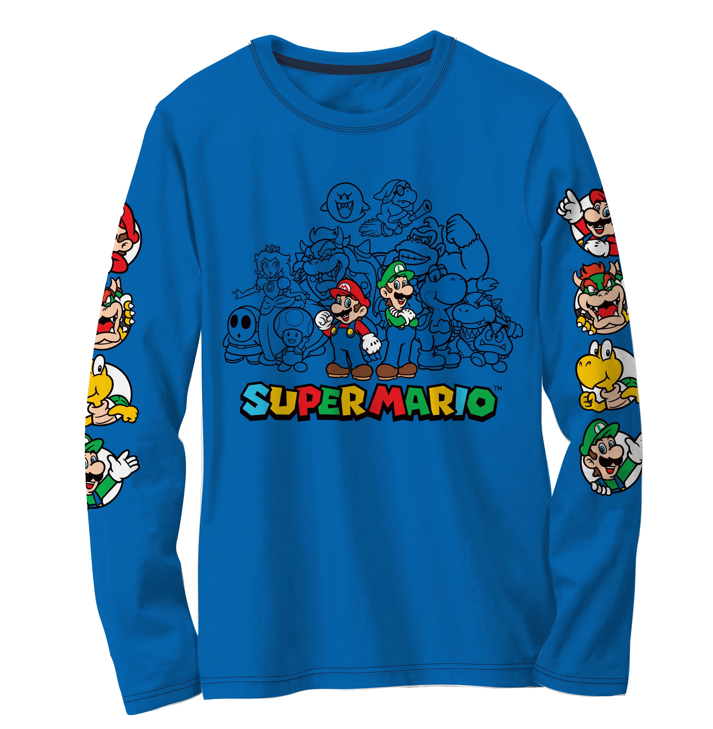 Super Mario Long Sleeve T Shirt with Yoshi Mario Luigi for Boys Teenagers 