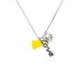 thumbnail image 2 of Delight Jewelry Acrylic 3/4" Yellow Megaphone - Love and Lock Charm Necklace, 18"+1", 2 of 4