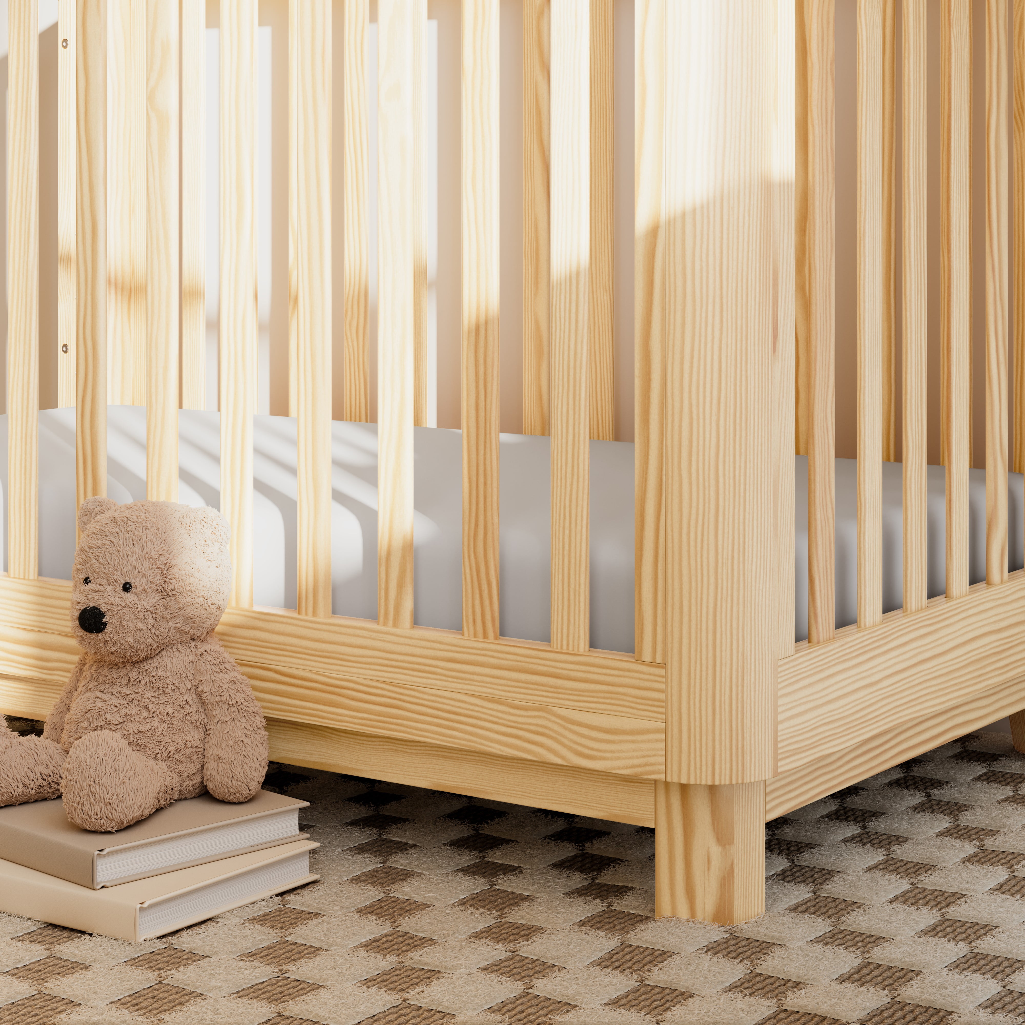 Storkcraft Santos 3-in-1 Convertible Baby Crib, Natural