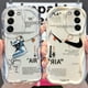 thumbnail image 2 of Funda con etiquetas de arte deportivo para Samsung Galaxy S24 S23 S22 S21 Ultra Plus S20 FE A73 A72 A71 A55 A54 5G A53 A52 A51 4G A50S A50, 2 of 5