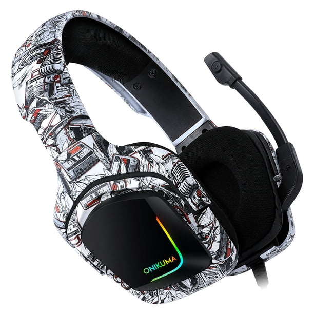 Kuymtek ONIKUMA K20 Auriculares LED RGB con cable de 3,5 mm para PC Phone PS4 (Camo Grey) Kuymtek Componentes de la computadora