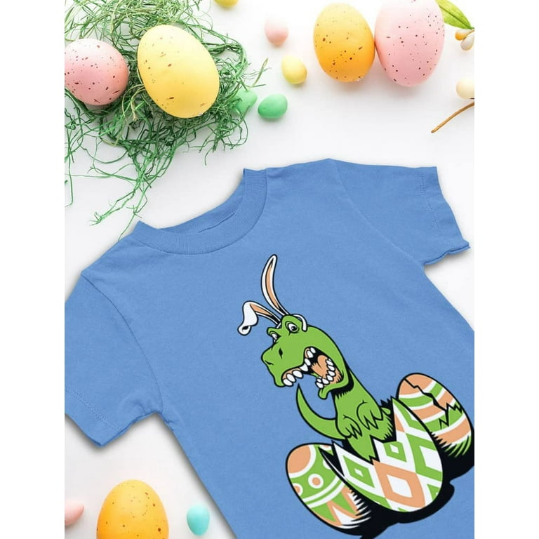 Happy Easter T Rex Dinosaur Easter Bunny Egg Shirt Kids Gift