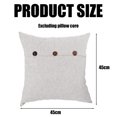 thumbnail image 5 of Funda de almohada decorativa, estilo rústico de lino con cierre de tres botones para sofá cama o sillón, colores neutros Cozy Essence, juego de 2, blanco grisáceo, 5 of 5