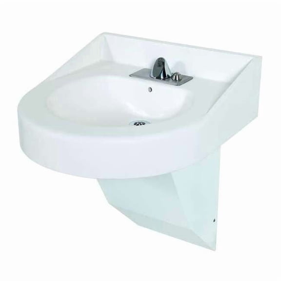 Bestcare Bathroom Sink,21.75"x20"x34",White WH3775--3373