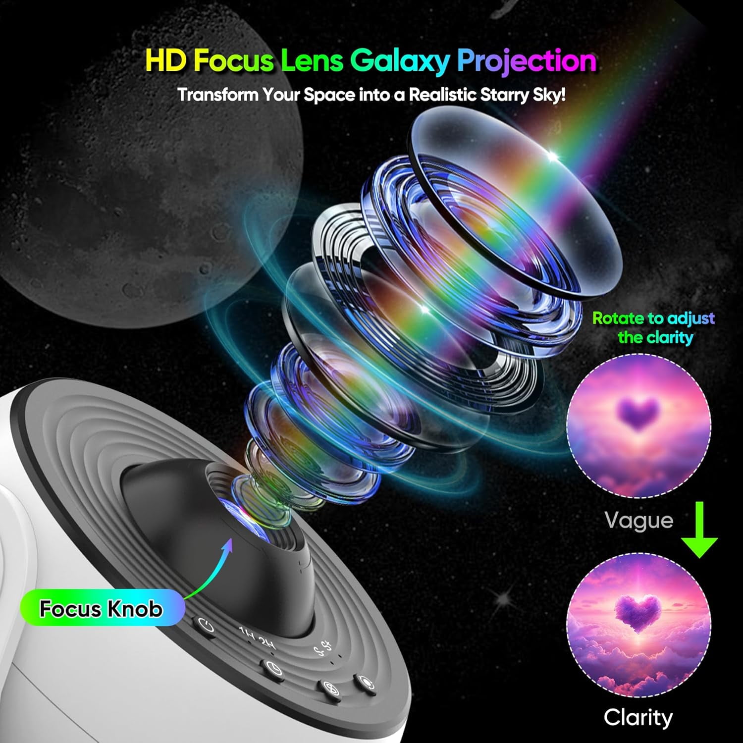 Galaxy Projector for Bedroom Pro Version, Upgraded 13 in 1 Planetarium Star Projector, 360° Rotating Galaxy Light Projector with Timer, Space Night Light Projector for Kids Adults Gifts Room Decor