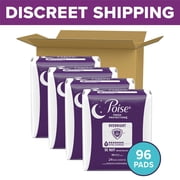 Poise Women's Overnight Incontinence Pads, Extra Coverage (96 Count)