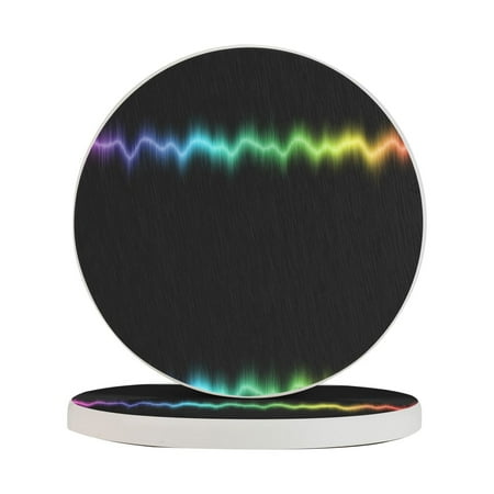 

Circular Drink Coasters Set Colorful-Waves- Beautiful Home Decor Diatomite Heat-Resistant Diatomite Protect Table Countertop