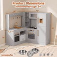 thumbnail image 3 of TLSUNNY Kids Corner Play Kitchen, Wooden Kitchen Playset with Lights & Sounds, Sink, Stove & Storage, Gift for Toddlers, 3 of 11