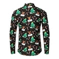thumbnail image 2 of DDAPJ pyju Mens Christmas Shirt 2024 Clearance,Reindeer Graphic Long Sleeve Button Down Dress Shirt Funny Cute Santa Printed Casual Party Shirts, 2 of 5