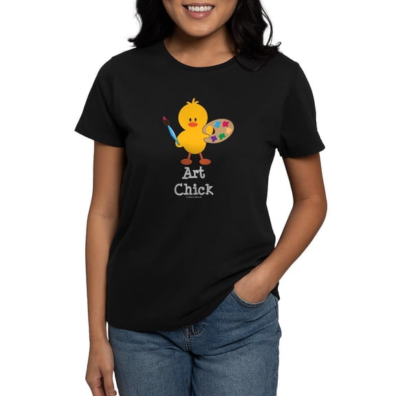 CafePress - Art Chick Women's Dark T Shirt - Women's Traditional Fit Dark T-Shirt