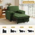 thumbnail image 2 of 3-in-1 Convertible Sleeper Chair Bed, 3-in-1 Sleeper Sofa Chair Lounge Chair with Adjustable Backrest Indoor, Modern Single Sofa Bed Armchair for Living Room Bedroom Office(Green), 2 of 6