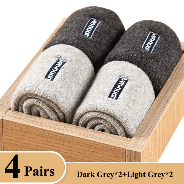 Calcetines de lana súper gruesos y cálidos para invierno, medias térmicas suaves y acogedoras para senderismo, botas de tubo medio de felpa para clima frío, 4 pares