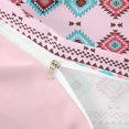 thumbnail image 4 of jejeloiu Classic Aztec Geometric Twin Duvet Cover For Girls,Pink Bohemian Geometric Twin Bedding,Pink Reversible,2 Pieces,1 Duvet Cover and 1 Pillowcase, 4 of 6