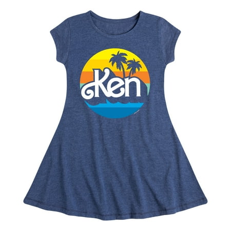 

Barbie - Ken - Palm Trees - 70 s Style - Toddler And Youth Girls Fit And Flare Dress