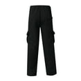 thumbnail image 4 of Cargo Sweatpants for Men Multi Pockets Cotton Straight Leg Sweatpants Outdoor Baggy Drawstring Joggers Hiking Pants Black 3XL, 4 of 4