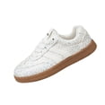 thumbnail image 4 of Women's Retro Gum Sole Fashion Sneakers-Lace Detail Casual Retro Walking Shoes-Gum Sole Casual Tennis-Anti Slip Trainers, 4 of 9