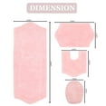 thumbnail image 3 of Home Weavers Waterford Collection 100% Cotton Non-Slip Bathroom Rug Set Machine Washable Toilet Lid Cover, U Shaped Contour, Bathroom Rug, Runner, Pink Color 4 Piece Bath Carpet set, 3 of 8