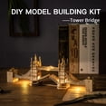 thumbnail image 2 of Kit de rompecabezas 3D de madera para manualidades ROBOTIME Tower Bridge con luz LED, 2 of 9