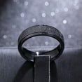 thumbnail image 3 of 6MM Frosted Black Titanium Steel Band Women's Wedding Matte Party Ring Size 6-13, 3 of 4