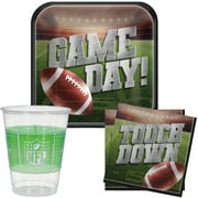 VEIL ENTERTAINMENT Football Game Tailgate Party 72pc Tableware, Plates Napkins & Cups, Serves 18