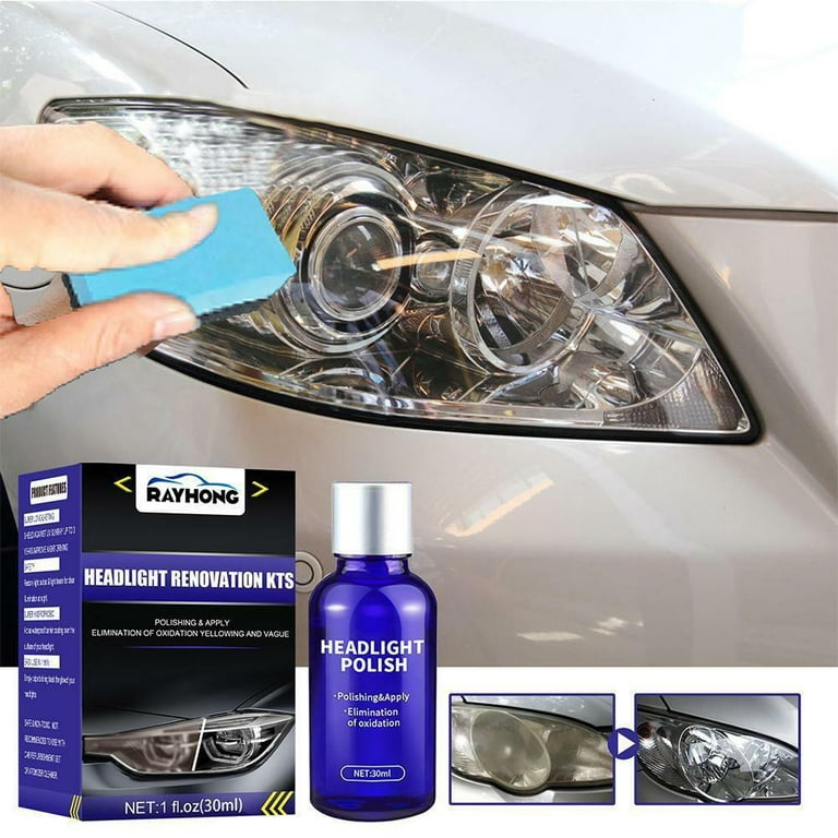 Fancy Car Headlight Restoration Set Fluid Repair Kit Plastic Light Polish Cleaner Fast, Size: XL, Gray