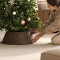 thumbnail image 3 of Woven Basket Christmas Tree Skirt,16 Inch Small Christmas Tree Cover with Farmhouse Design,Rustic Christmas Decorations for Home,1 Pack, 3 of 6