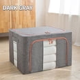 thumbnail image 2 of Clothes Storage Bag Foldable Storage Bin Closet Organizer with Reinforced Handle Sturdy Fabric Clear Window for Sweaters, Coats, T-shirts, Blankets, 1Pack (30x20x40cm/11.8x7.9x15.7in),Gray, 2 of 5