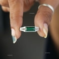 thumbnail image 3 of Baguette Emerald Split Band Ring, Diamond Engagement Ring, 925 Sterling Silver Ring, Double Band Ring, Anniversary Ring, 3 of 5