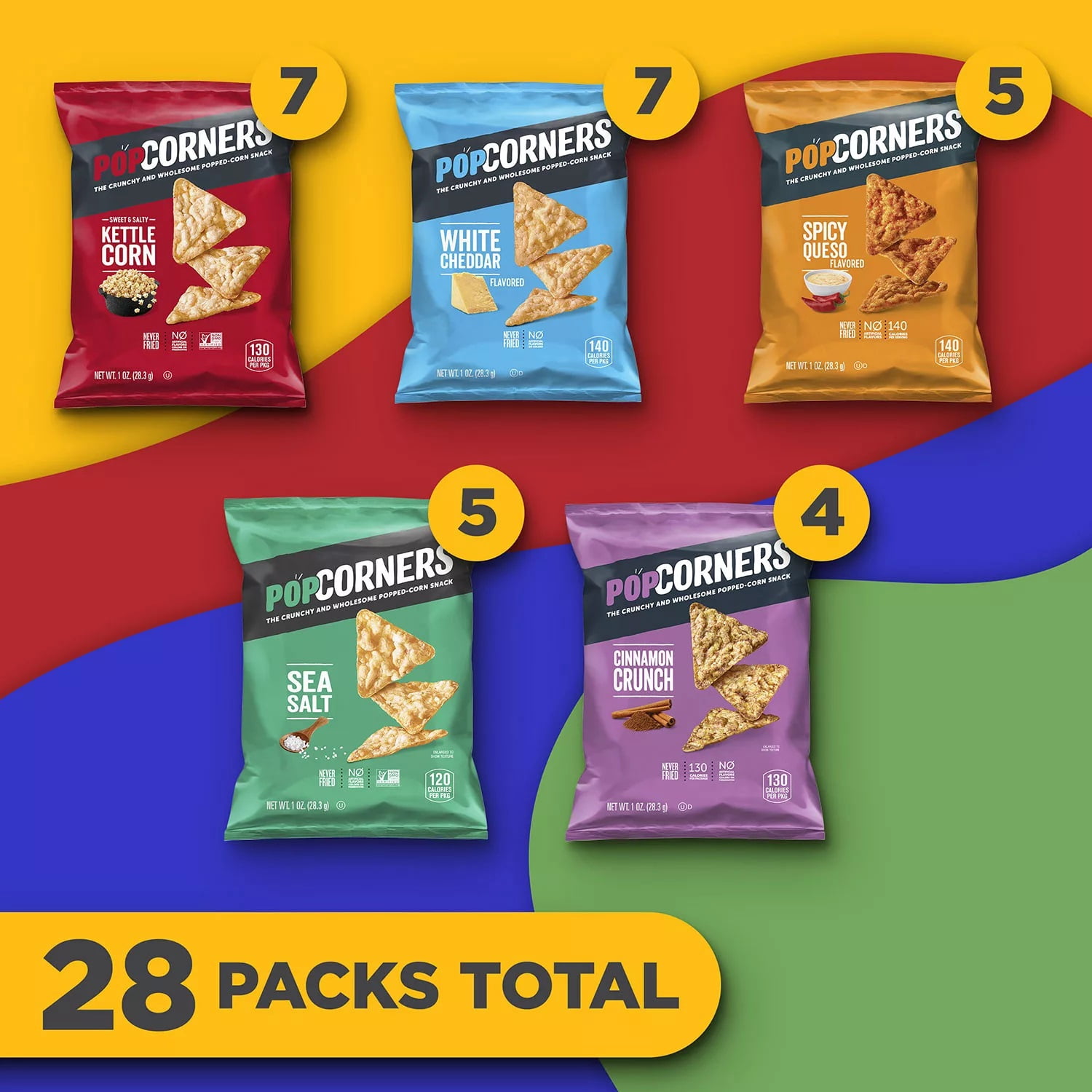 PopCorners Popped Corn Snack Variety Pack 28 Oz, 28 Count