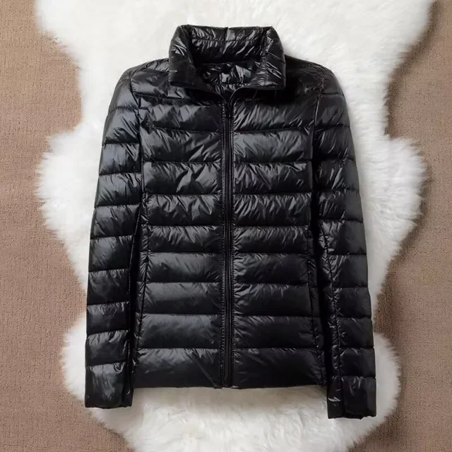 Ultra-Light Women's Plus Size Down Jacket: Short, Warm, White Duck Down Coat for Autumn and Winter