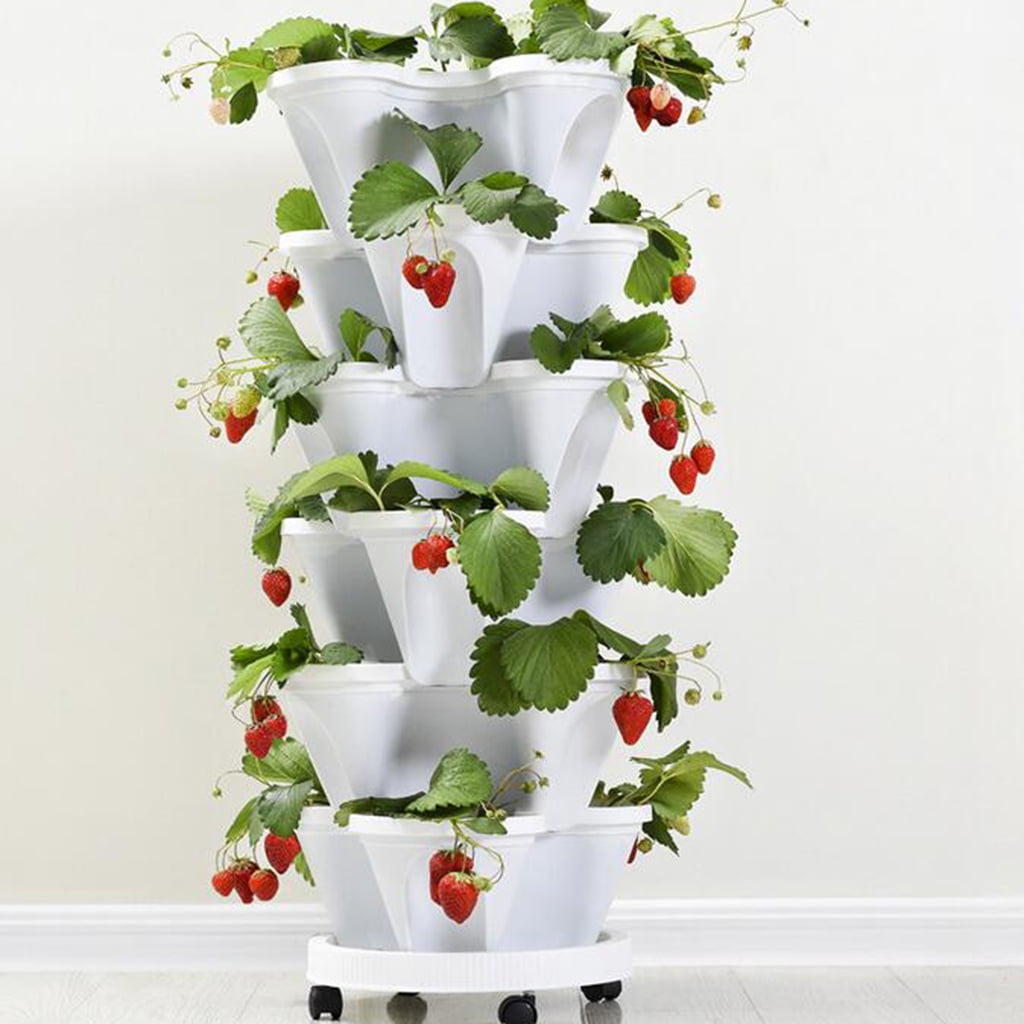 Details about   Vertical Stackable Flower Pots Strawberry Herb Garden Planter Veg Pots DIY Hot. 