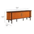 thumbnail image 3 of Modway Coralie Curved 71" Vegan Leather Oval TV Stand in Brown, 3 of 8