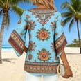 thumbnail image 4 of Cilsoka Fashion Tops Work, Women's Ruffle 3/4 Sleeve Floral Tunic Tops V Neck Double Layers Loose Fit Chiffon Flowy Blouses Shirt, Graphic Trendy Tees, 4 of 5