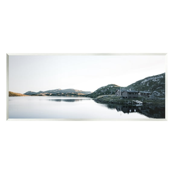 Stupell Industries Lakeside Horizon Photography Nature Photography Unframed Art Print Wall Art, 17 x 7