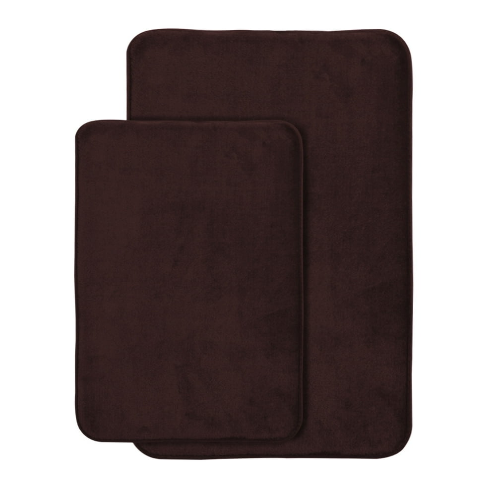AOACreations Memory Foam Bath Rug, Bathroom Mat Set of 2 Pcs, Dark