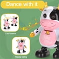 thumbnail image 5 of Electric Dancing Cow Musical Toy, Colorful LED Lights & 14 Classic Songs, 360° Rotating Dance Toy, Festive Christmas Birthday Gift, White Black, 5.7*2.8*8.3in, 5 of 9