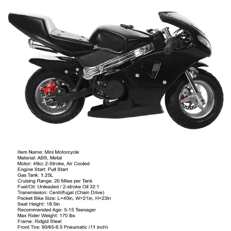 Aqzb Mini Motorcycle Toy 49 2 Stroke Pocket Motorcycle Up to 20mph