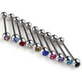 thumbnail image 5 of UDIYO 10Pcs Unisex Punk Mixed Rhinestone Ball Barbell Tongue Bars Rings Body Piercing, 5 of 5