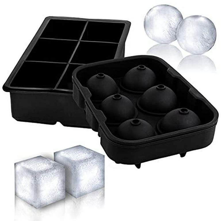 Handgun Ice Cube Mold (1) Ice Maker Tray with Bullets (1) [Set of 2 Trays]  Fun Novelty - Black by Silicone Alley - Silicone Alley