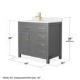 thumbnail image 5 of Wyndham Collection Beckett 36" Wood Single Bathroom Vanity in Dark Gray/Gold, 5 of 6