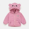 thumbnail image 3 of KaLI_store Kids Jackets Boys Boy's Winter Warm Sherpa Lined Zip Up Sweatshirt Jacket Pink,2-3 Years, 3 of 4