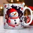 thumbnail image 4 of Tazas de café navideñas, tazas navideñas de cerámica de 11 oz con forma de muñeco de nieve y asa, taza de café navideña de invierno, juego de tazas de Feliz Navidad para adultos, mujeres y hombres, 4 of 8