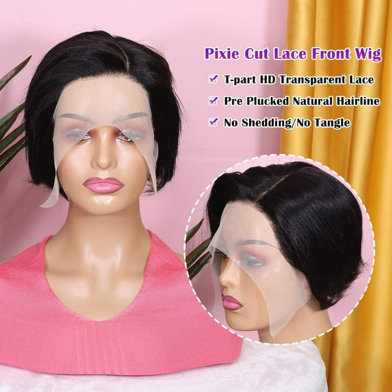Full lace human hair pixie clearance wig