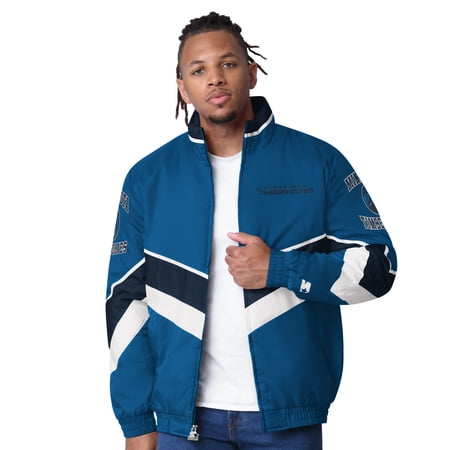 Men s Starter Blue Minnesota Timberwolves Captain Oxford Full-Zip Jacket
