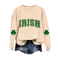 thumbnail image 4 of Besolor Chandail en Molleton pour Femmes St Patricks Day Trèfle Imprimé Manches Longues Pull Décontracté Col Rond Graphique, 4 of 5