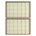 thumbnail image 2 of Unique Bargains Set of 2 Stackable Velvet Jewelry Organizer Trays with Removable Dividers Brown-24 Grid Tray, 2 of 7