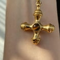 thumbnail image 5 of 18K Plated Gold Cross Necklace Chunky Cross Necklace Summer Necklaces Vintage Necklace Y2k, 5 of 5