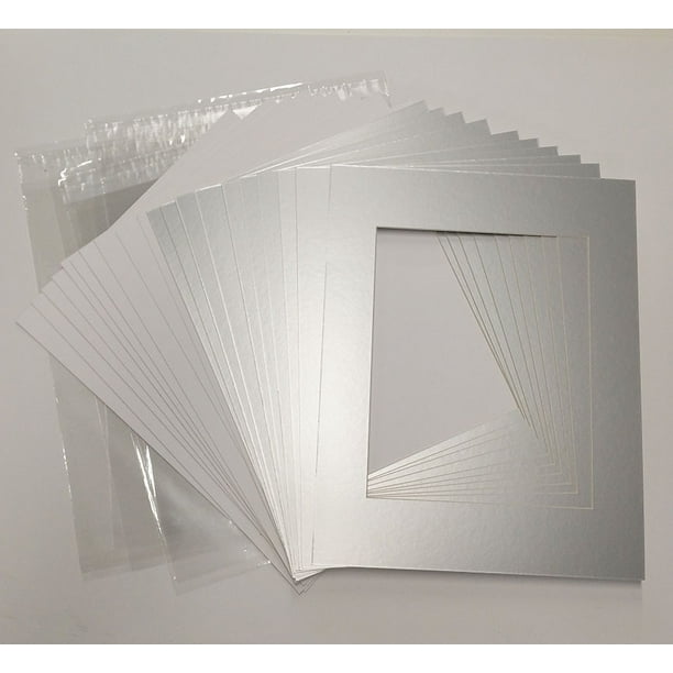 8x10 White Picture Mats with White Core for 6x8 Pictures Fits 8x10