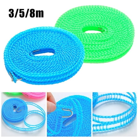 

Sufanic 9.84Ft Clotheslines Windproof Non-Slip Clothes Line Clothe Drying Rope Portable Outdoor Blue